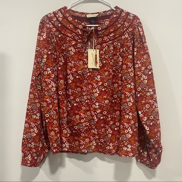 Universal Thread Tops - Women's Balloon Long Sleeve Tie-Front Blouse Universal Thread™ Red Size M